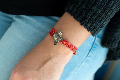 Manta Ray Bracelet - Fire Coral